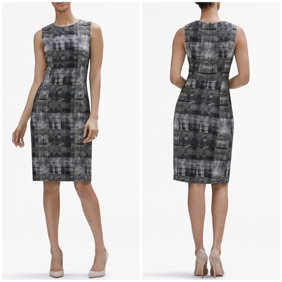 M.M. Lafleur The Shirley Dress 6 Scratch Plaid Matcha gray white black - Picture 1 of 10